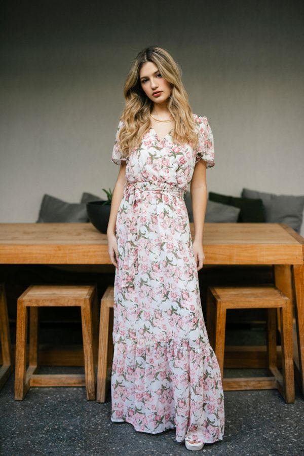 Maxi Φόρεμα Με Λουλούδια